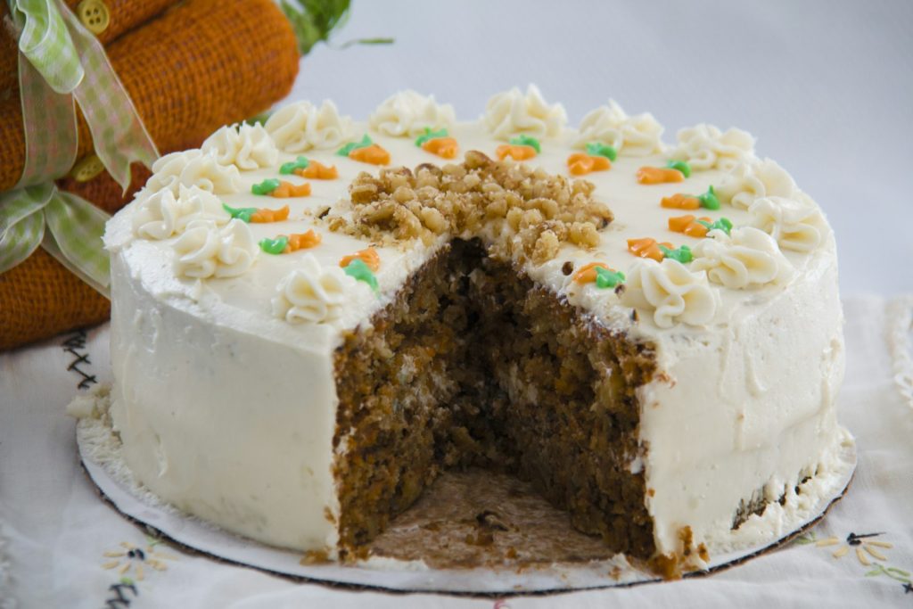 Carrot cake with cream cheese frosting