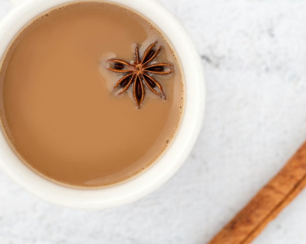 Chai latte with star anise