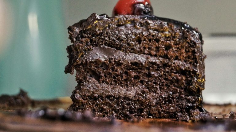 Layered chocolate fudge cake