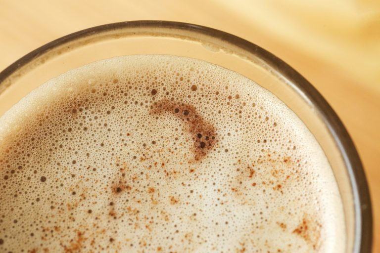 Frothy oat milk latte
