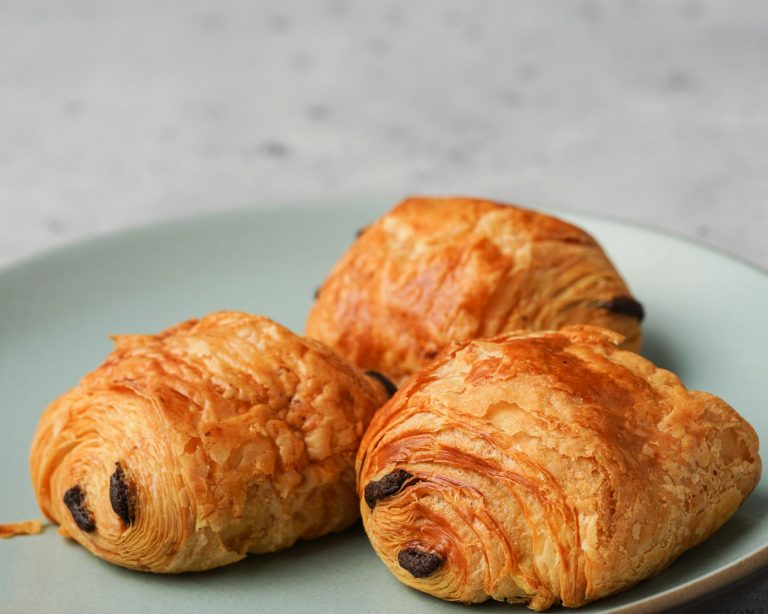 Pains au chocolat on a plate